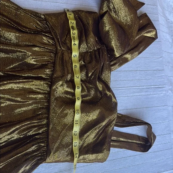 Shimmering Gold Dress with Elegant Bow - Picture 5 of 6